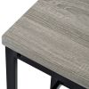 TOPMAX Counter Height Extra Long Dining Table Set with 3 Stools Pub Kitchen Set Side Table with Footrest; Gray