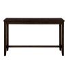 TOPMAX 4 Pieces Counter Height Table with Fabric Padded Stools; Rustic Bar Dining Set with Socket; Brown