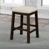 TOPMAX 4 Pieces Counter Height Table with Fabric Padded Stools; Rustic Bar Dining Set with Socket; Brown