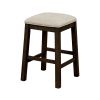 TOPMAX 4 Pieces Counter Height Table with Fabric Padded Stools; Rustic Bar Dining Set with Socket; Brown