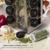 Heritage 20-Jar Revolving Pre-Filled Countertop Spice Rack Organizer Stainless Steel with Free Spice Refills for 5 Years
