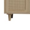 4 Drawers Wooden Cabinet with Rattan Decorative Doors,for Bedroom,Living Room,Dining Room,Hallways,Easy Assembly