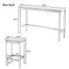 TOPMAX Counter Height Extra Long Dining Table Set with 3 Stools Pub Kitchen Set Side Table with Footrest; Gray