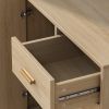 4 Drawers Wooden Cabinet with Rattan Decorative Doors,for Bedroom,Living Room,Dining Room,Hallways,Easy Assembly