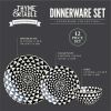 Dinnerware Black & White Medallion Stoneware, 12 Piece Set
