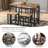 TREXM 5-Piece Kitchen Counter Height Table Set; Industrial Dining Table with 4 Chairs (Brown)