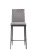 light gray bar stool, velvet stool, modern bar chair, bar stool with metal legs, kitchen stool, dining chair, 2-piece set