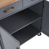 99.5*40*85.5cm Two Doors One Drawer MDF Rubber Wood Gray Spray Paint Dining Car