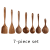 4pcs/7pcs Teak Natural Wooden Cutlery Spoon Cooking Spatula Spoon Kitchen Tool Sett