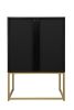 Natural Rattan 2 Door high cabinet, Built-in adjustable shelf, Easy Assembly, Free Standing Cabinet for Living Room Bedroom Hallway