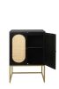 Natural Rattan 2 Door high cabinet, Built-in adjustable shelf, Easy Assembly, Free Standing Cabinet for Living Room Bedroom Hallway